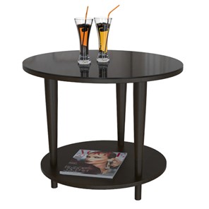 Круглый столик Мебелик BeautyStyle - 10, венге/стекло черное в Ульяновске