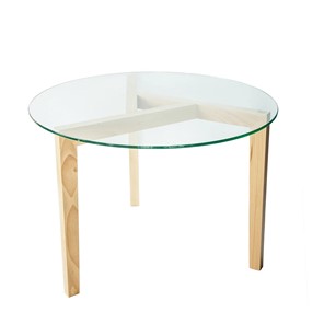 Стеклянный столик в зал Оникс-7, Натуральный массив/Прозрачное стекло в Ульяновске