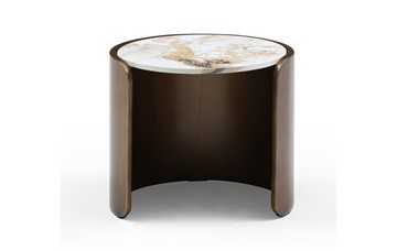 Журнальный круглый стол ET3095CI (D40) белая керамика /бронзовый в Ульяновске - предосмотр