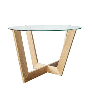Стеклянный столик Оникс-6, Натуральный массив/Прозрачное стекло в Ульяновске