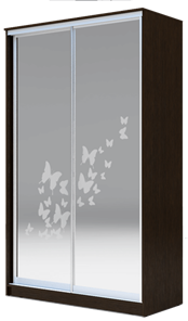Шкаф 2200х1682х420 два зеркала, "Бабочки" ХИТ 22-4-17-66-05 Венге Аруба в Ульяновске
