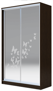 Шкаф 2-х створчатый 2200х1362х620 два зеркала, "Бабочки" ХИТ 22-14-66-05 Венге Аруба в Ульяновске