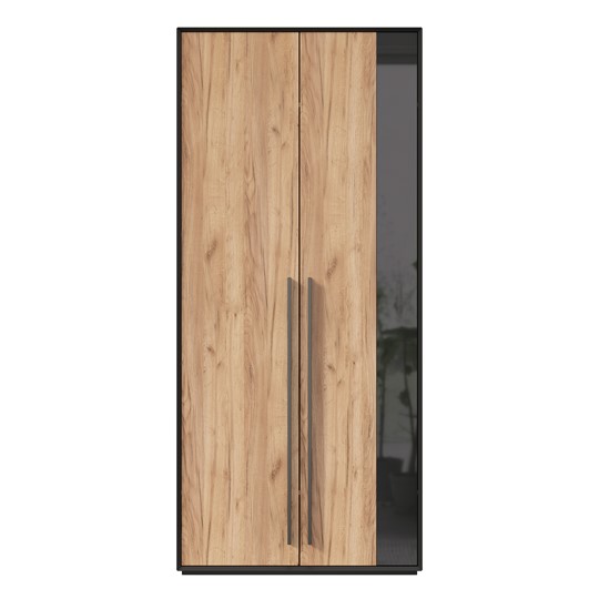 Шкаф для прихожей 2-дверный Неаполь ЛД.134050.000 (Черный/Дуб Золотой) в Ульяновске - изображение 3