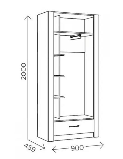 Шкаф гардеробный Ева 5 М1 дуб ирландский/белый матовый в Ульяновске - изображение 2