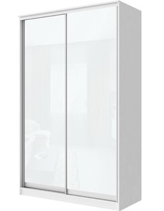 Шкаф 2-х дверный Хит-22-4-12-22 с цветным стеклом, белое №10, Белый корпус в Ульяновске