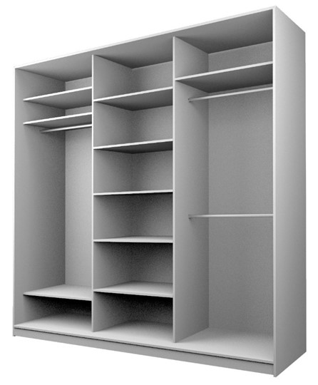 Шкаф 3-х дверный MAX МШ-23-6-24-151, Профиль Черный/Цвет Белый в Ульяновске - изображение 1
