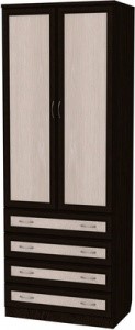 Шкаф двухстворчатый 103 со штангой, цвет Венге в Ульяновске - изображение