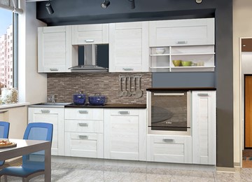 Модульный кухонный гарнитур Квадро 2700, цвет Белая лиственница в Ульяновске - предосмотр