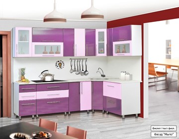 Модульная кухня Мыло 224 2600х1600, цвет Фиолет/Пастель фиолет в Ульяновске