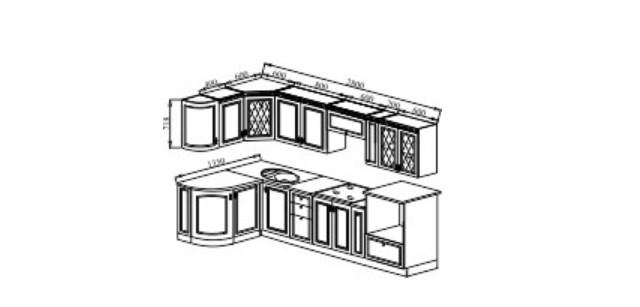 Кухонный угловой гарнитур Веста 1330х2800, цвет Сандал белый в Ульяновске - изображение 2