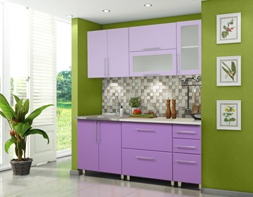 Модульный кухонный гарнитур Мыло 224 2000х718, цвет Фиолет/Пастель фиолет в Ульяновске