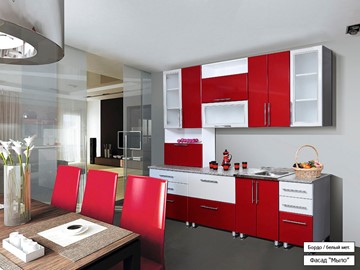 Модульный кухонный гарнитур Мыло 224 2600, цвет Бордо/Белый металлик в Ульяновске