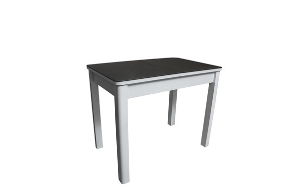 Кухонный стол раздвижной Айсберг-2СТ белое/черное/прямые массив в Ульяновске - изображение