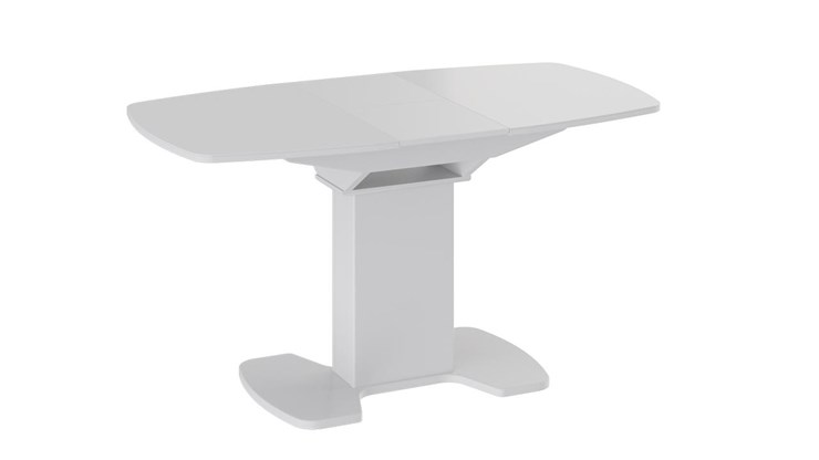 Обеденный раздвижной стол Портофино (СМ(ТД)-105.01.11(1)), цвет  Белый глянец/Стекло белое в Ульяновске - изображение 2