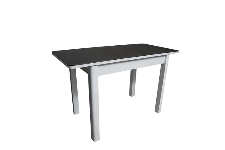 Кухонный стол раздвижной Айсберг-2СТ белое/черное/прямые массив в Ульяновске - изображение 1