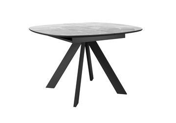 Овальный обеденный стол DikLine BK100 Керамика Серый мрамор/подстолье черное/опоры черные в Ульяновске