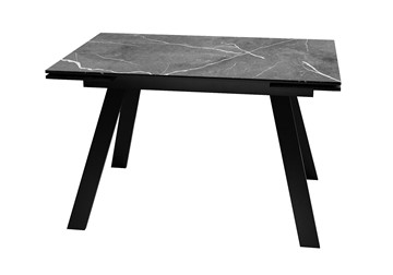 Кухонный раздвижной стол DikLine DKL140 Керамика Черный мрамор/опоры черные (2 уп.) в Ульяновске