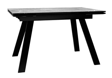 Раздвижной стол DikLine DKL140 Керамика Серый мрамор/опоры черные (2 уп.) в Ульяновске