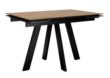 Кухонный стол раскладной DikLine DM120 Дуб галифакс / опоры черные в Ульяновске - предосмотр