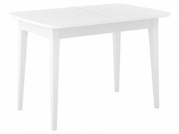 Кухонный стол раздвижной Dikline M120 Белый/стекло белое сатин/ножки MM белые в Ульяновске