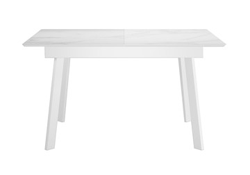 Обеденный раздвижной стол DikLine SKH125 Керамика Белый мрамор/подстолье белое/опоры белые (2 уп.) в Ульяновске