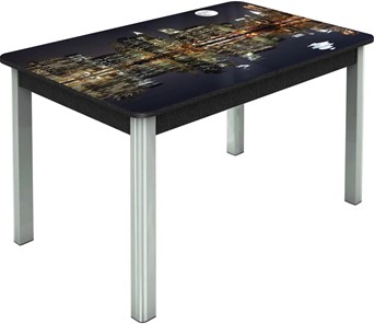 Кухонный стол раздвижной Гамбург исп.1 ноги метал. крашеные №23, Фотопечать (Города №8) в Ульяновске