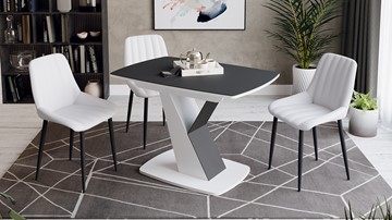 Кухонный стол раздвижной Гарда тип 1, цвет Белый/Стекло матовое черный графит в Ульяновске - предосмотр 2