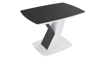 Кухонный стол раздвижной Гарда тип 1, цвет Белый/Стекло матовое черный графит в Ульяновске