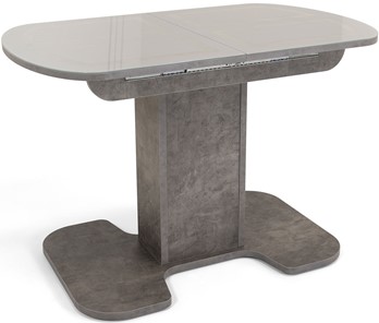 Кухонный стол раскладной Киото-1 (ноги серый камень, серебро/серый камень) в Ульяновске