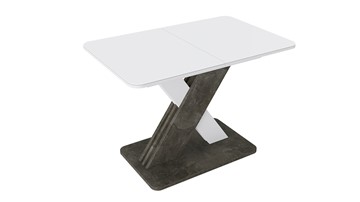 Раздвижной стол Люксембург тип 1 (Белый/Ателье темный/Стекло белое матовое) в Ульяновске
