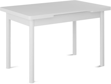 Обеденный раздвижной стол Милан-1 EVO, ноги металлические белые, белый цемент в Ульяновске