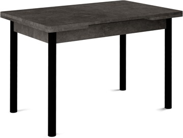 Кухонный стол раскладной Милан-1 EVO, ноги металлические черные, серый камень в Ульяновске