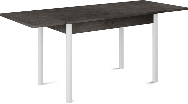 Обеденный раздвижной стол Милан-2 EVO, ноги белые, серый камень в Ульяновске - изображение 1
