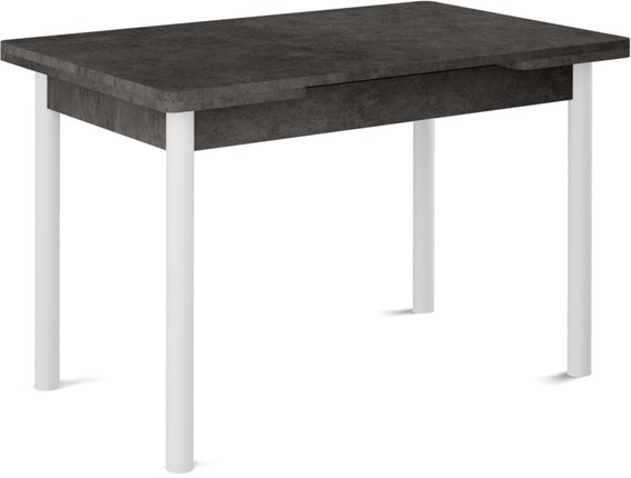 Обеденный раздвижной стол Милан-2 EVO, ноги белые, серый камень в Ульяновске - изображение