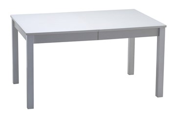 Кухонный стол раздвижной Нагано-2 стекло белое opti (хром-лак) в Ульяновске - предосмотр