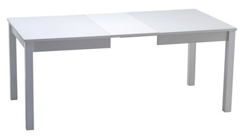 Кухонный стол раздвижной Нагано-2 стекло белое opti (хром-лак) в Ульяновске - предосмотр 1