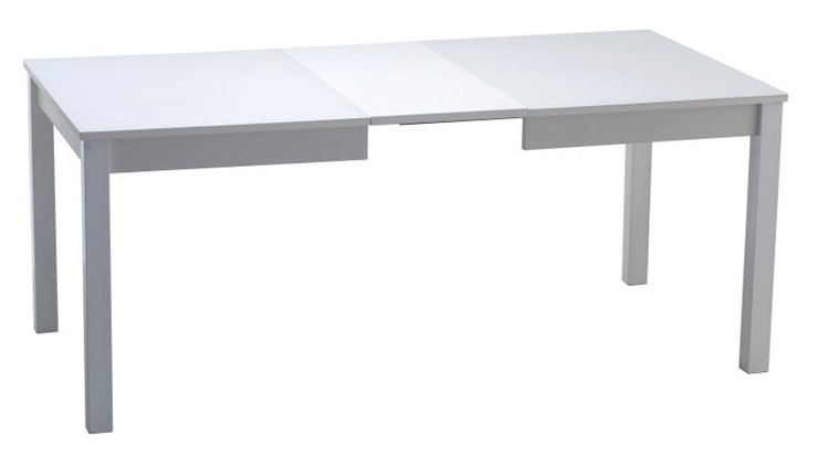 Кухонный стол раздвижной Нагано-2 стекло белое opti (хром-лак) в Ульяновске - изображение 1