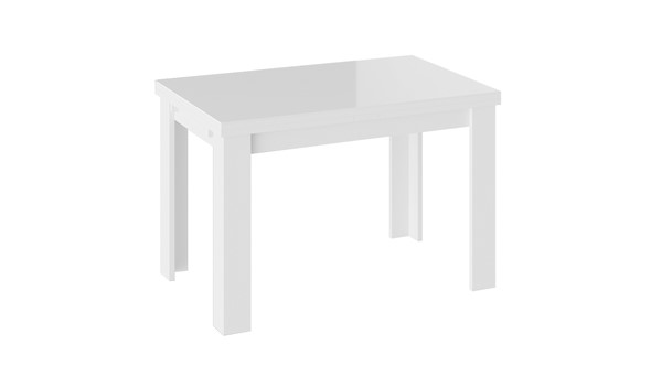 Стол раздвижной Норман тип 1, цвет Белый/Стекло белый глянец в Ульяновске - изображение