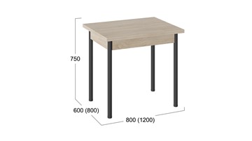 Кухонный стол раскладной Родос тип 2 с опорой d40 (Черный муар/Дуб Сонома) в Ульяновске - предосмотр 2