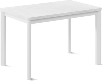 Кухонный стол раздвижной Токио-1L (ноги металлические белые, белый цемент) в Ульяновске