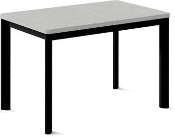 Обеденный раздвижной стол Токио-1L (ноги металлические черные, светлый цемент) в Ульяновске - предосмотр