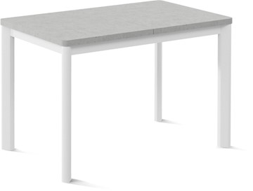 Кухонный стол раздвижной Токио-2L (ноги металлические белые, светлый цемент) в Ульяновске