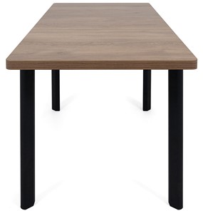 Кухонный стол раскладной Токио-2L (ноги металлические черные, дуб табако) в Ульяновске - предосмотр 5