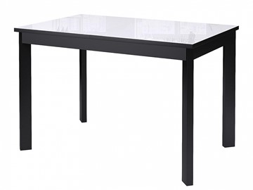 Раздвижной стол Dikline Ls110, стекло белое/ножки черные в Ульяновске - предосмотр