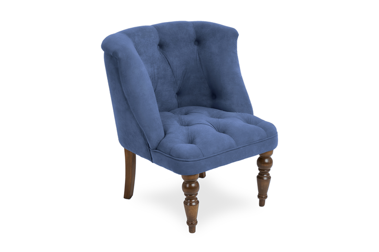 Кресло на ножках Бриджит синий ножки коричневые в Ульяновске - изображение 1
