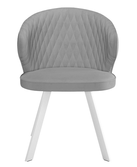 Мягкий стул 249 Поворотный, Микровелюр B22 Grey / опоры белые в Ульяновске - изображение 1