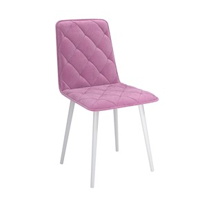 Кухонный стул Антика, велюр тенерифе розовый/Цвет металл белый в Ульяновске - предосмотр