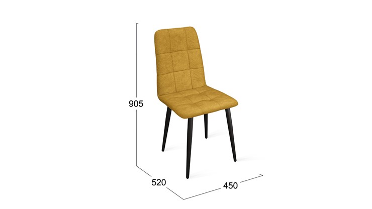 Обеденный стул Аспен К1С (Черный муар/Микровелюр Duna Curcuma) в Ульяновске - изображение 5