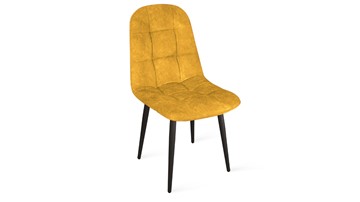 Обеденный стул Райс К1С (Черный муар/Микровелюр Wellmart Yellow) в Ульяновске