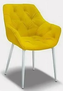 Кухонный стул Саваж желтый, ножки белые в Ульяновске - предосмотр